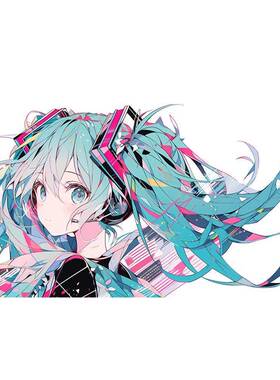 3d初音未来贴纸防水可粘贴双开门车门室内电脑房卧室卫生间墙面