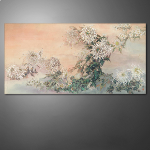 菊花图国画水墨山水画书法字画工笔花鸟画客厅卧室装饰挂画微喷画