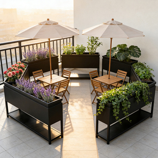 铁艺花槽围栏定制户外阳台花箱组合市政花坛售楼部外摆商业广场