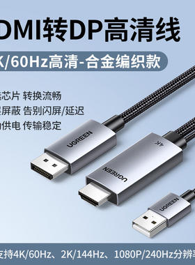 绿联HDMI转DP线4K高清线