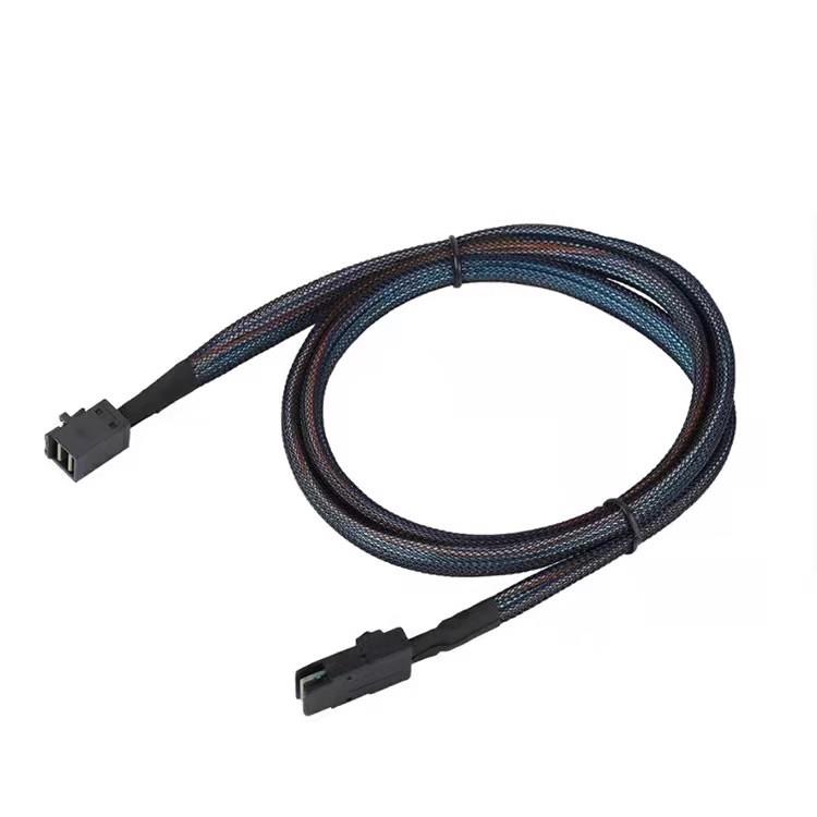 全新12Gb转6Gb mini-SAS数据线背板 MiniSAS HD 8643转8087直头