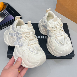 贝贝女厚底老爹鞋女款2026新款春款时尚百搭休闲女鞋增高运动鞋女