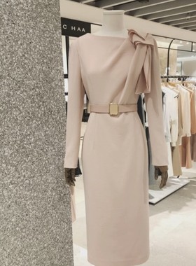 代购韩国JIGOTT吉高特正品春秋款气质连衣裙中长款裙JN9-A0-OP10