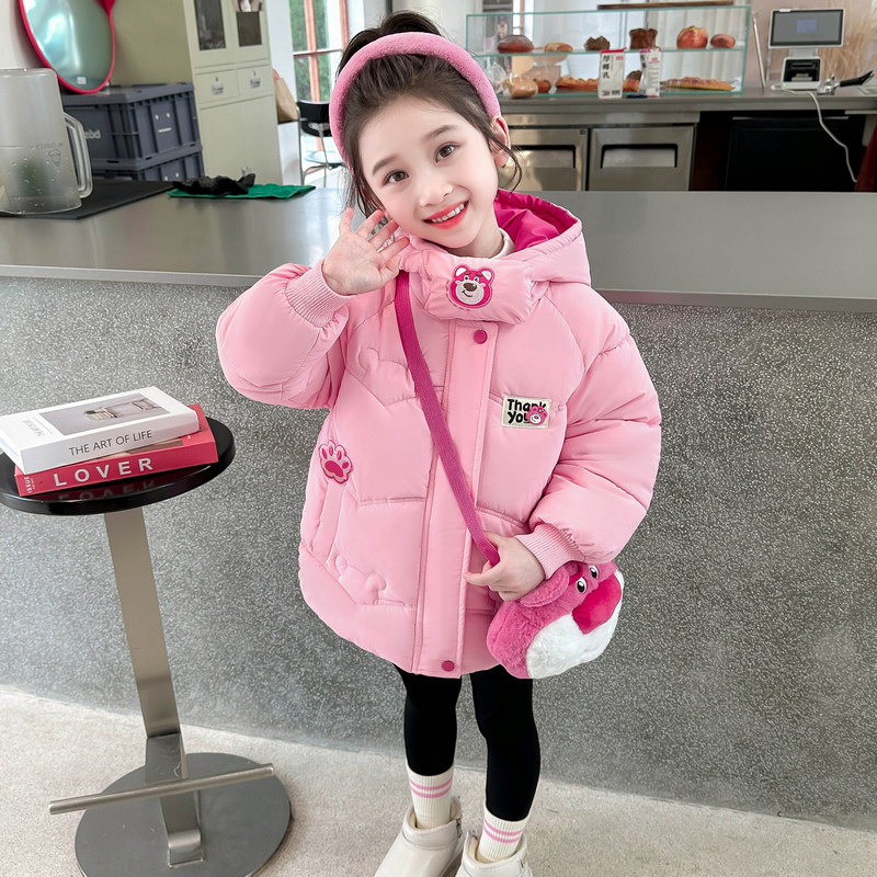 洋气女孩加绒加厚女童冬季棉服2025新款时髦保暖时尚棉袄外套潮品