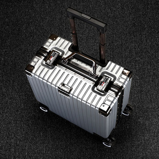 子豪银色登机箱行李箱小型轻便18寸横款20寸可带上飞机免托运旅行