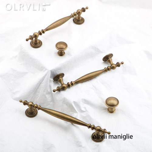olrvli法式抽屉拉手黄铜柜门