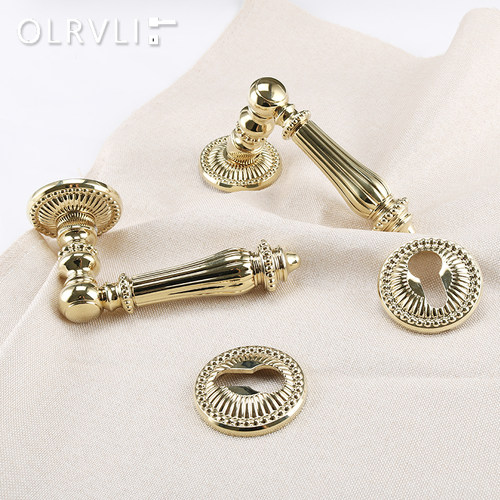 olrvli纯铜欧式复古法式静音门锁