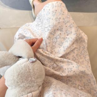 短袖睡裙全棉A类双层纱睡衣居家服纯棉纱布透气亲肤卡通吊带睡裙