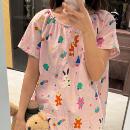 100%全棉A类双层纱睡衣女夏季 纯棉婴儿棉纱布短袖 长裤 家居服套装