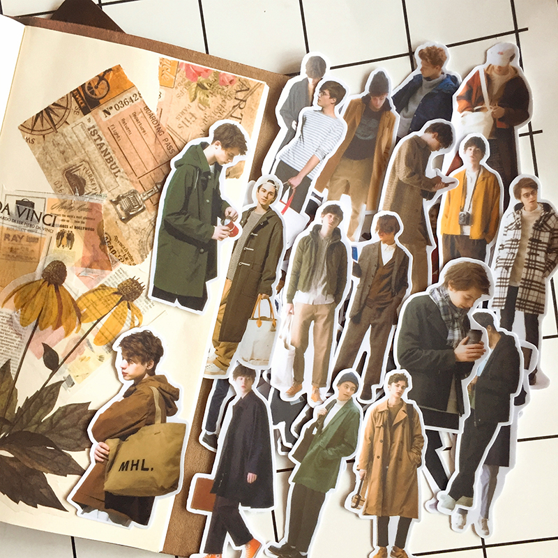 junk journal 欧美杂质风花美男衣着街拍手帐背胶日记本装饰贴纸在类目 电子词典/电纸书/文化用品, 纸张本册, 贴纸中 - 来自Buy2taobao.com提供专业的淘宝代购服务