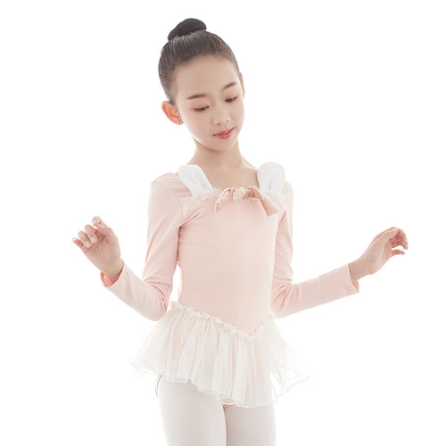 长袖练功服蝴蝶结芭蕾舞蹈服