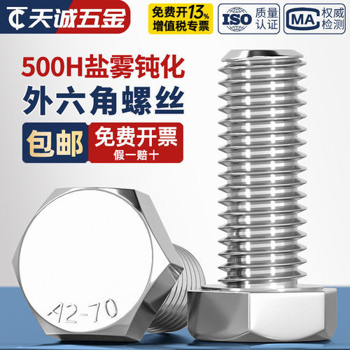 不锈钢500h钝化盐雾外六角