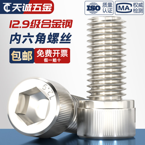 【全网热销】12.9镀镍内六角螺丝