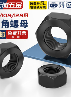 高强度六角螺母 8级10级12.9级螺丝帽 M6M8M10M12M16M20M24M27M30