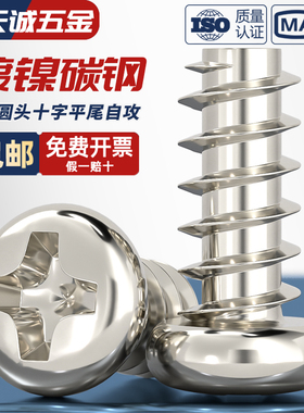 PB加硬铁镀镍圆头十字平尾自攻螺丝盘头电子木牙小螺钉M1M2M3M4M5