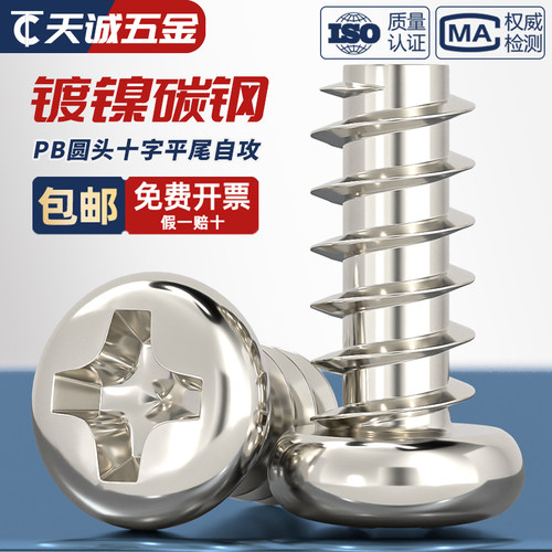 【全网热销】加硬镀镍平尾自攻