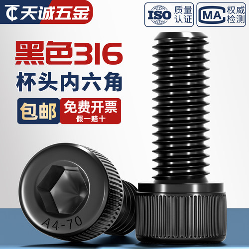 【全网热销】黑色316不锈钢螺丝