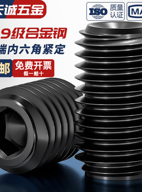 M2-M16凹端紧定螺丝12.9级内六角机米顶丝无头止付螺钉M3M4M5M6M8
