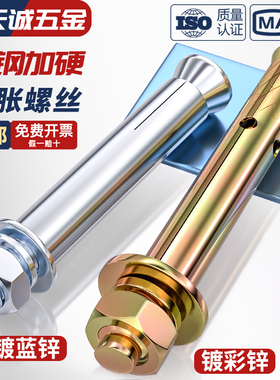 镀锌膨胀螺丝蓝白锌加长外膨胀螺栓拉爆螺丝膨胀管M6M8M10M12-M20