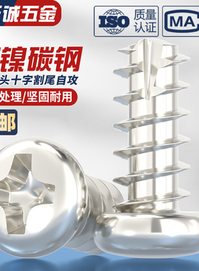 PT镀镍十字圆头割尾自攻螺丝盘头平尾电子螺钉M2M2.3M2.6M3M3.5M4