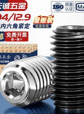 M1.6-M24凹端紧定螺钉12.9级无头机米螺丝内六角顶丝M2M3M4M5M6M8