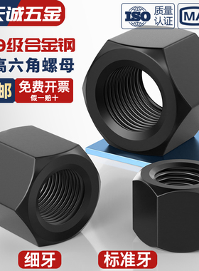 加高细牙六角螺母加厚螺母GB56特厚加长螺帽M10M12M14M16M18-M24