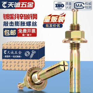 国标高强度膨胀螺栓击芯膨胀螺丝锤钉壁虎一钉得M6M8M10M12M16M20