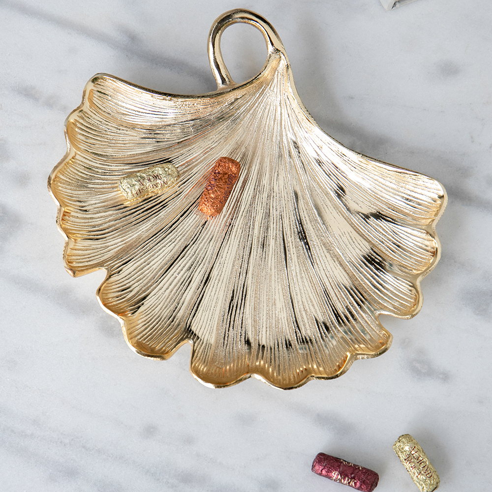 印度进口手工铝制品树叶托盘