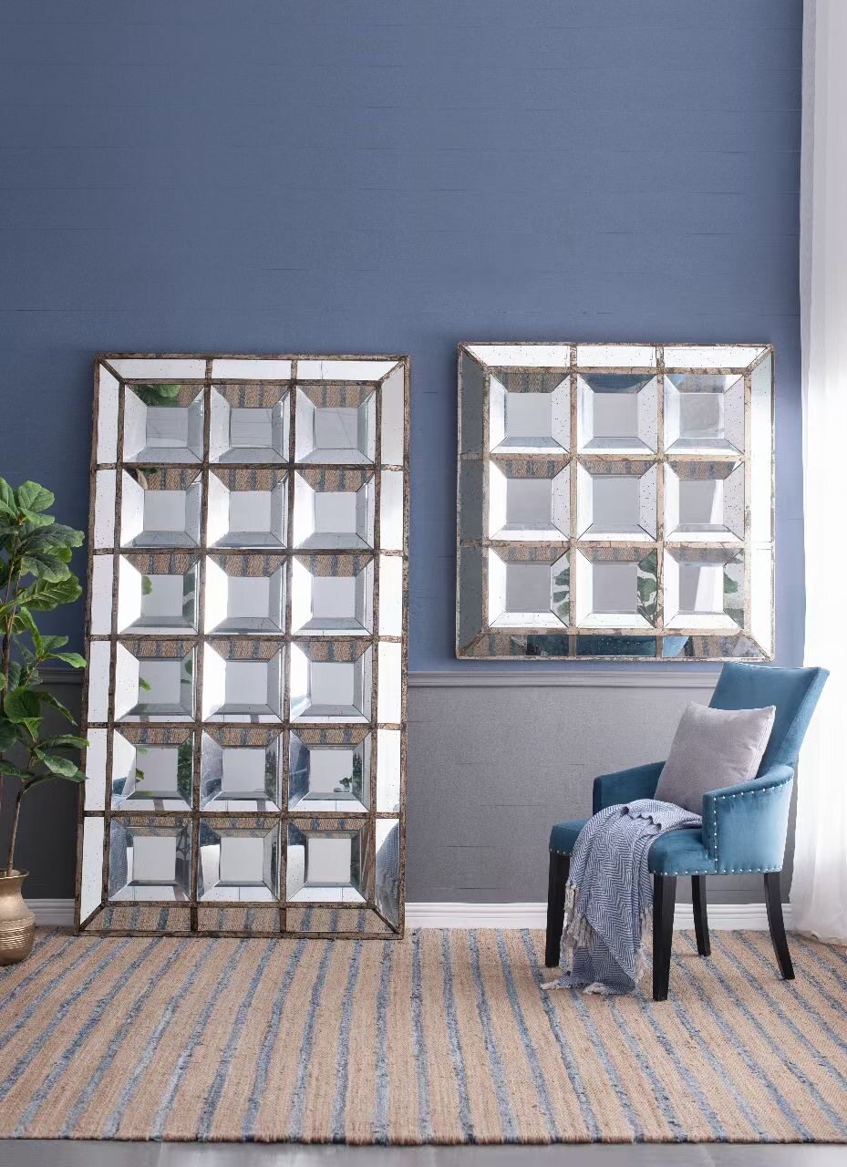 ABHOME美国样板房会所大型装饰镜面玄关客厅别墅壁挂墙壁饰落地镜