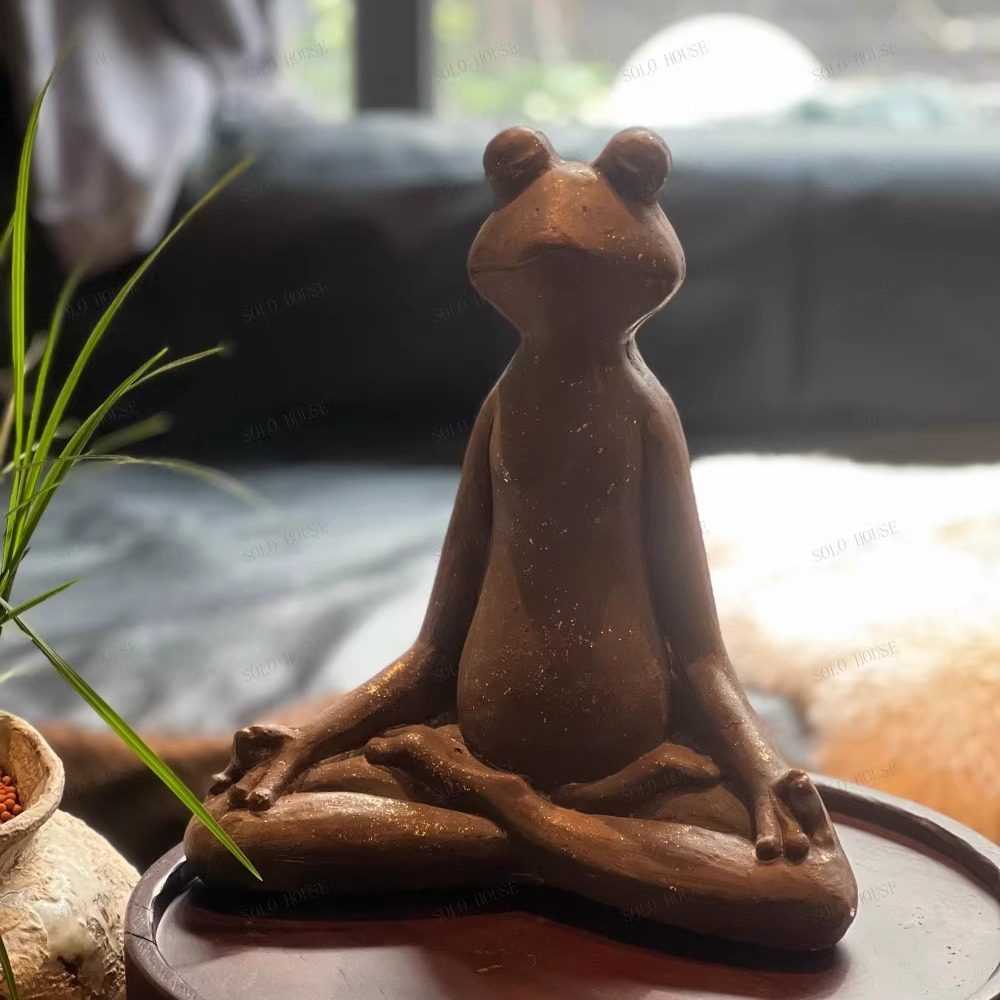 瑜伽青蛙王子会所艺术摆件