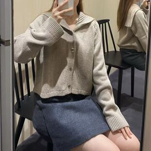 CS女装标准版型水手领羊毛针织衫开衫毛衣2025秋季新品1260913006