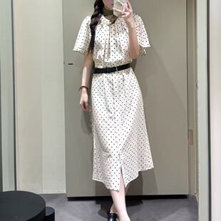 新品 原C 百褶腰带细节中长连衣裙2026春季 标准版 1326267001 S女装