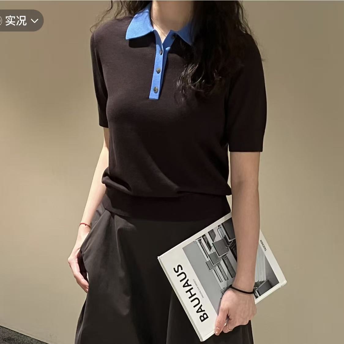 专柜CS女装 标准版型POLO衫棕色/蓝色2026春季新品1327184004