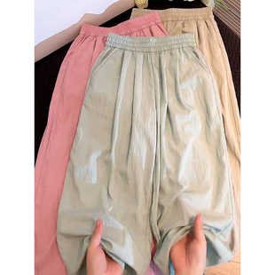 夏季 儿童宽松防蚊裤 女童冰丝阔腿裤 2025新款 洋气 子韩版 女孩山本裤