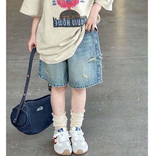 女童宽松牛仔短裤五分裤子