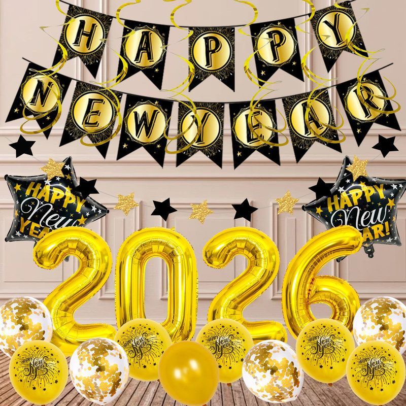 新年气球套装乳胶印刷