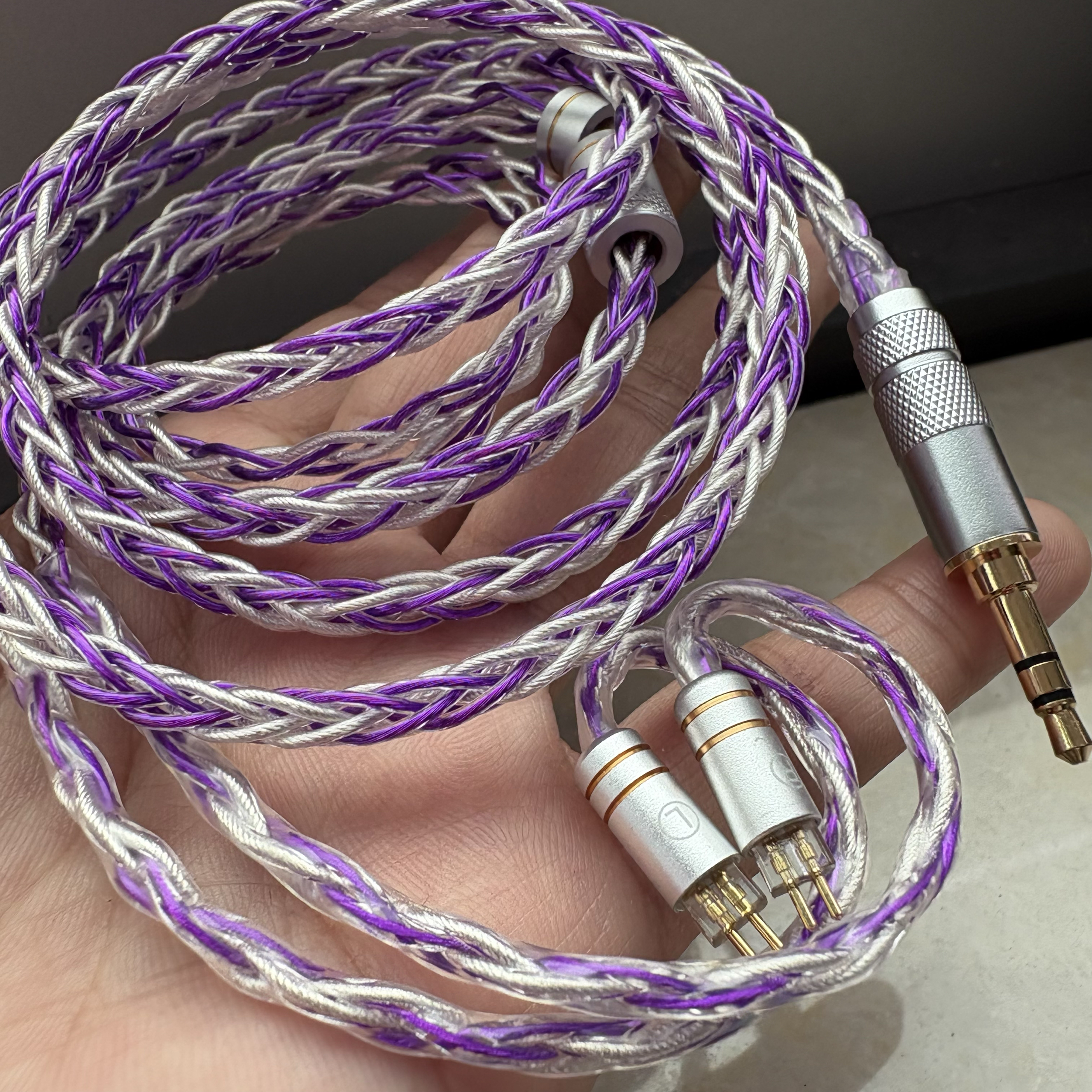 德聆格紫晶银0.78mm升级线w4r灰黄鹂um3x 2pin水月雨CM双针耳机线