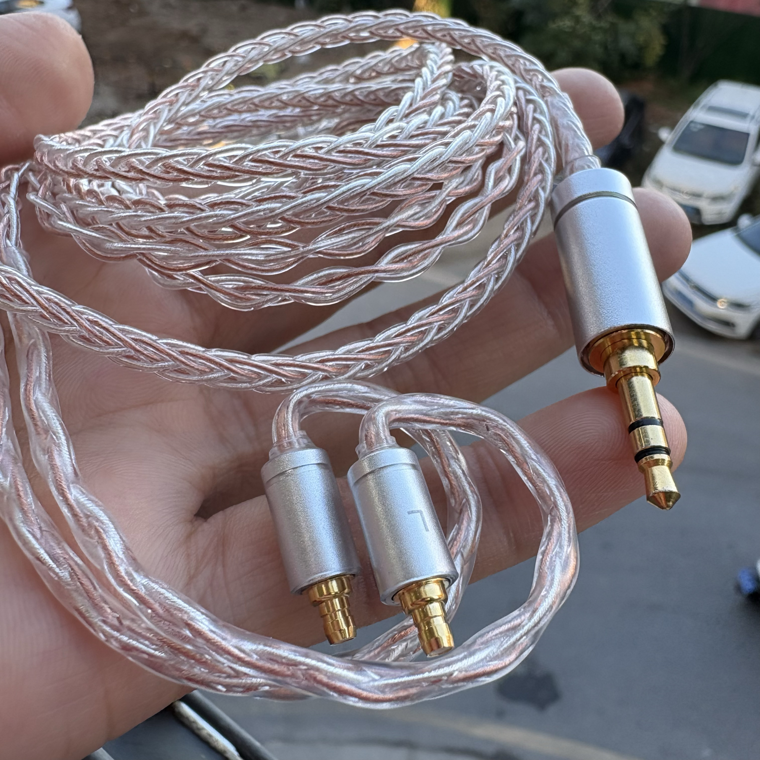 德聆格 铜+银 适用森海ie100 ie400 ie500pro耳机升级线4.4平衡线