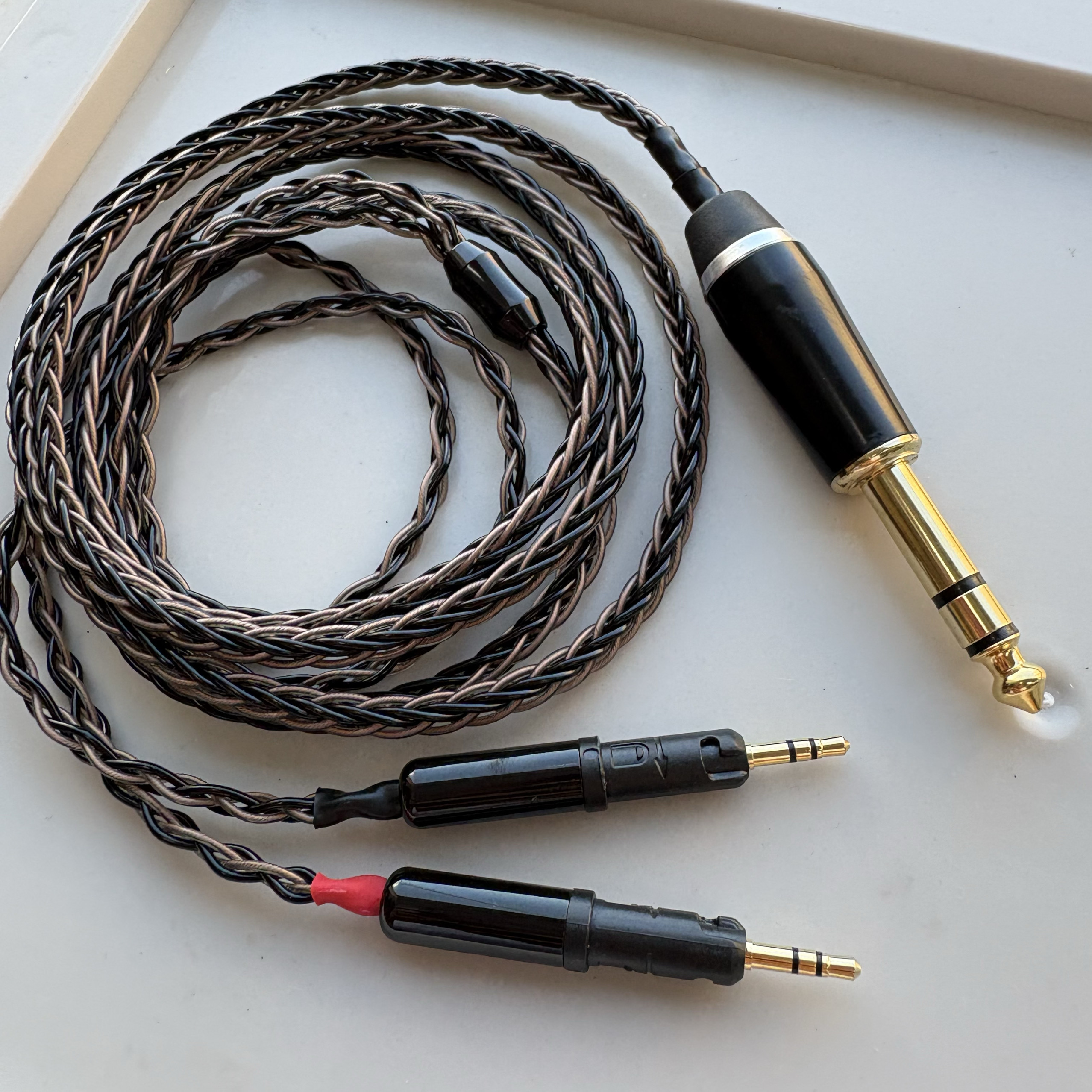 德聆格 适用于铁三角ath-R70X R70Xa XLR 4.4平衡耳机线铜银混编