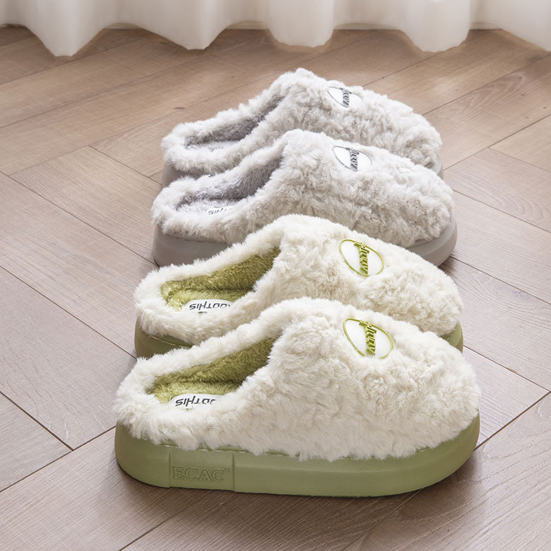 棉拖鞋女秋冬季居家室内保暖加绒2024新款情侣家用毛毛拖鞋男冬天
