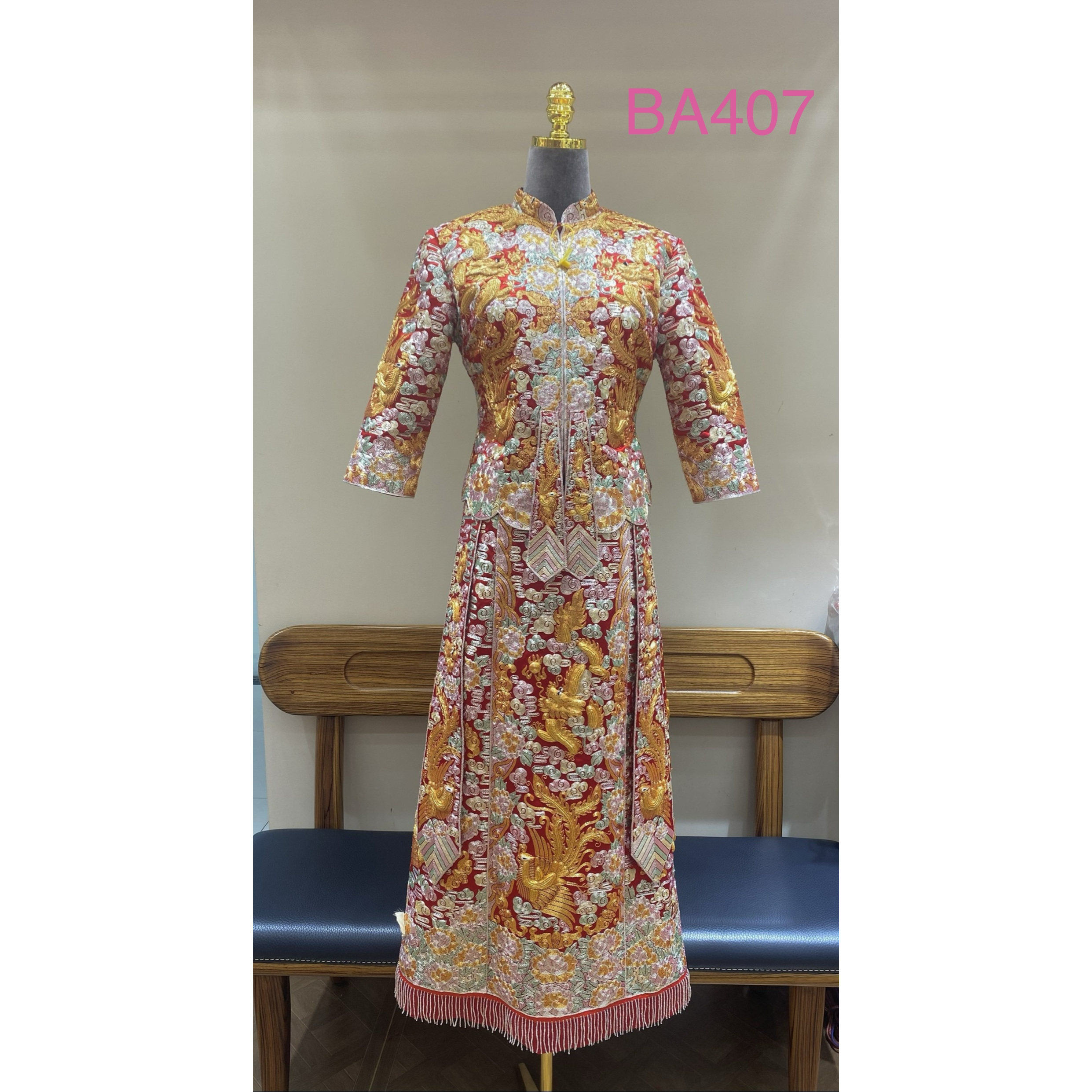 褂皇龙凤褂小褂后手工中式结婚新娘龙凤裙褂礼服秀禾婚服嫁衣租赁