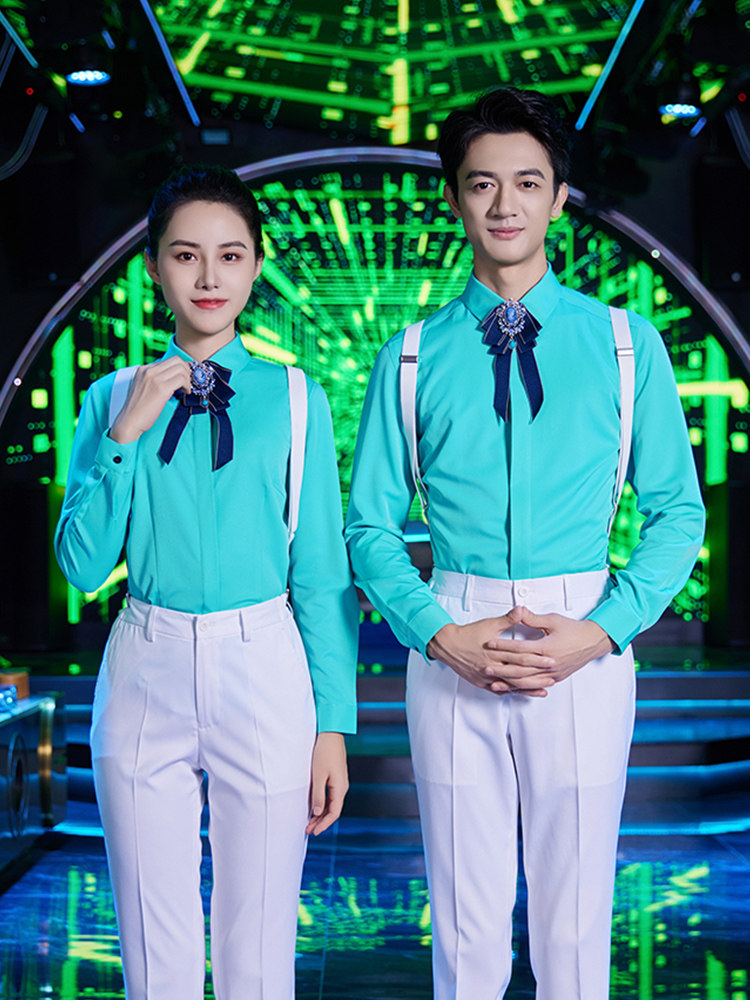 龙丽儿秋冬音乐餐吧服务员工作服时尚KTV潮流夜场服衬衫工装洒吧