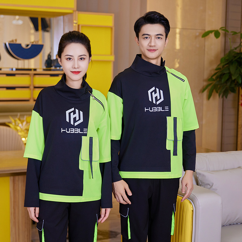 龙丽儿秋冬夜场ktv 酒店服务员工作服长短袖休闲套装酒吧工装定制