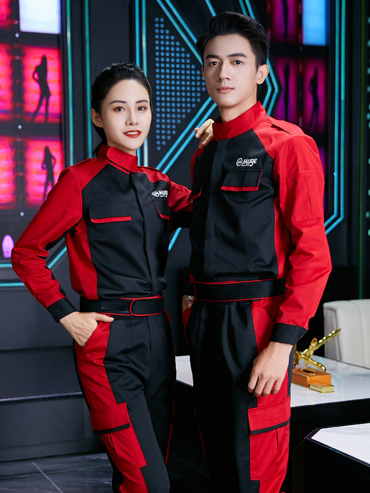 龙丽儿秋冬新款酒吧KTV夜场服务员制服套装长袖工装潮流高挡上衣