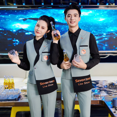 龙丽儿酒吧ktv服务员工作服定制partyk少爷工装套装长袖秋冬装潮