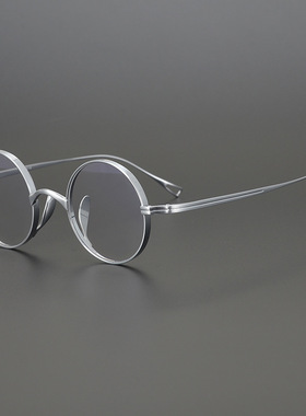 Kame万年龟ManNen同款SZK99日系高度数圆形纯钛男女近视眼镜框架