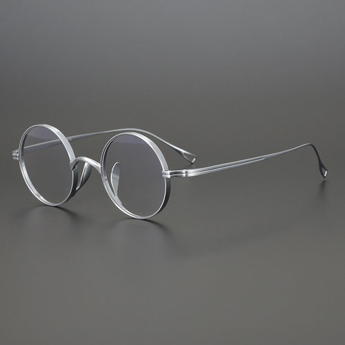 Kame万年龟ManNen同款SZK99日系高度数圆形纯钛男女近视眼镜框架
