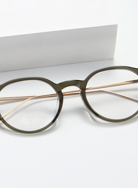 松田光弘同款M9011复古花纹日式镜架男女板材钛近视防蓝光眼镜框