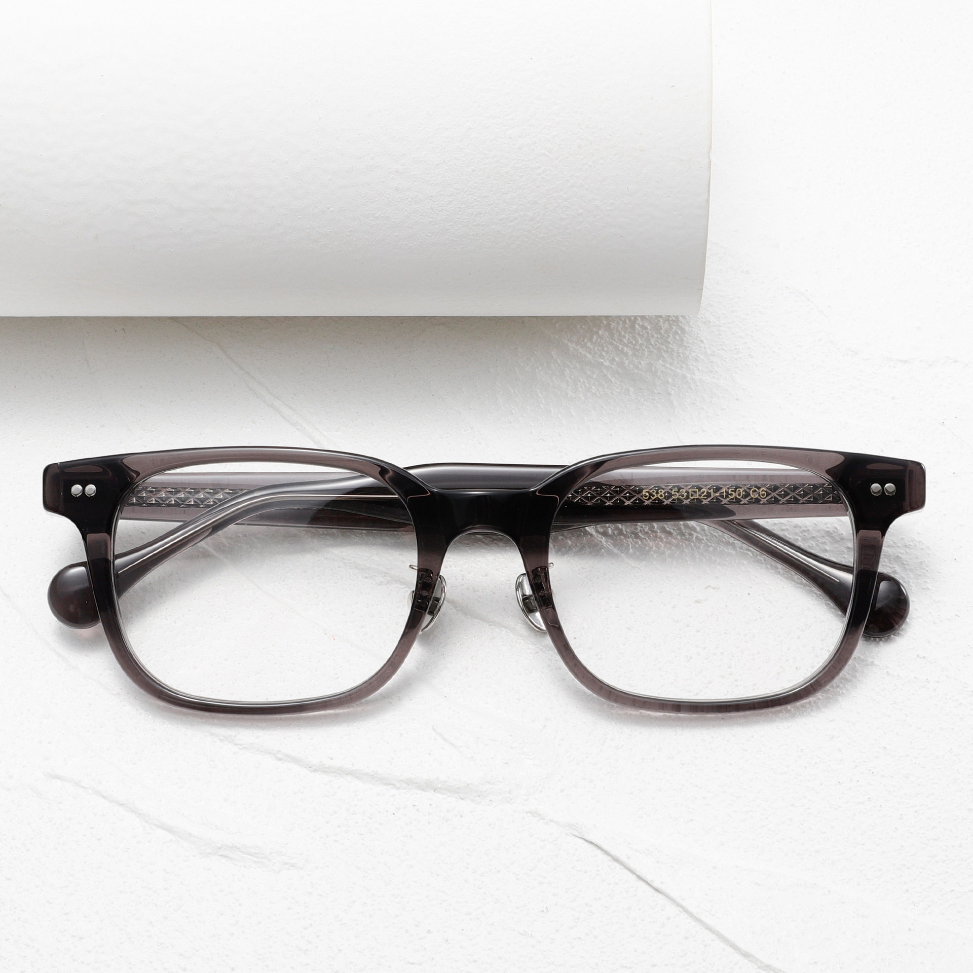 高端眼镜框板材镜架配驾驶型偏光镜片套装538纯镜框无色配镜片