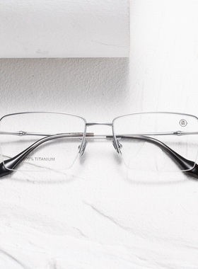 KANEKO金子同款男大号eyeglasses羽毛钛眼镜框镜架纯钛近视T2112
